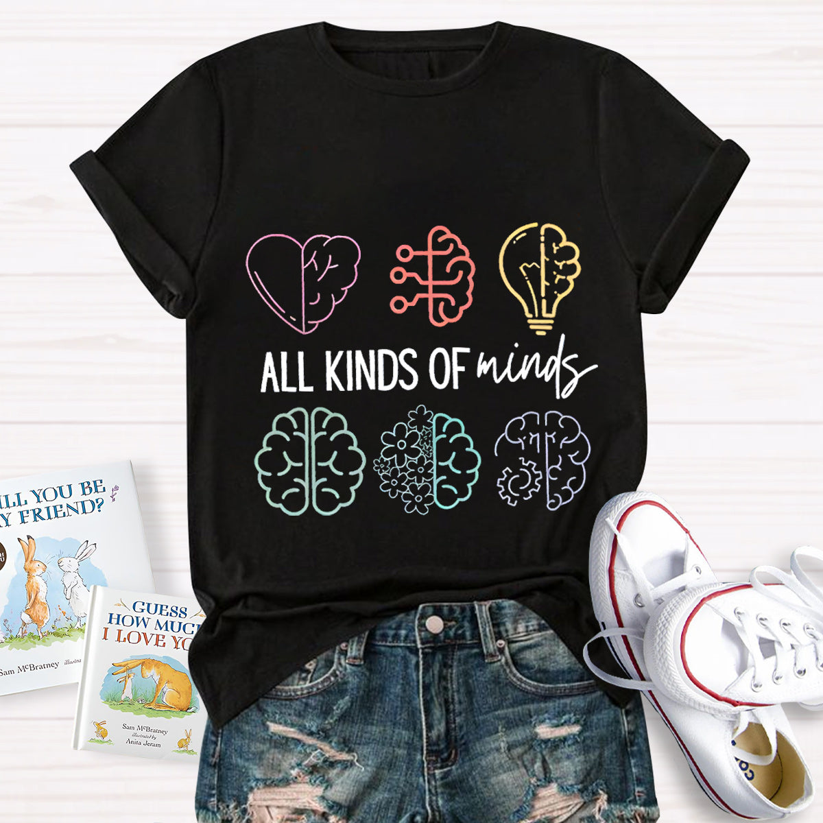 Minds Of All Kinds Brains Teacher T-Shirt