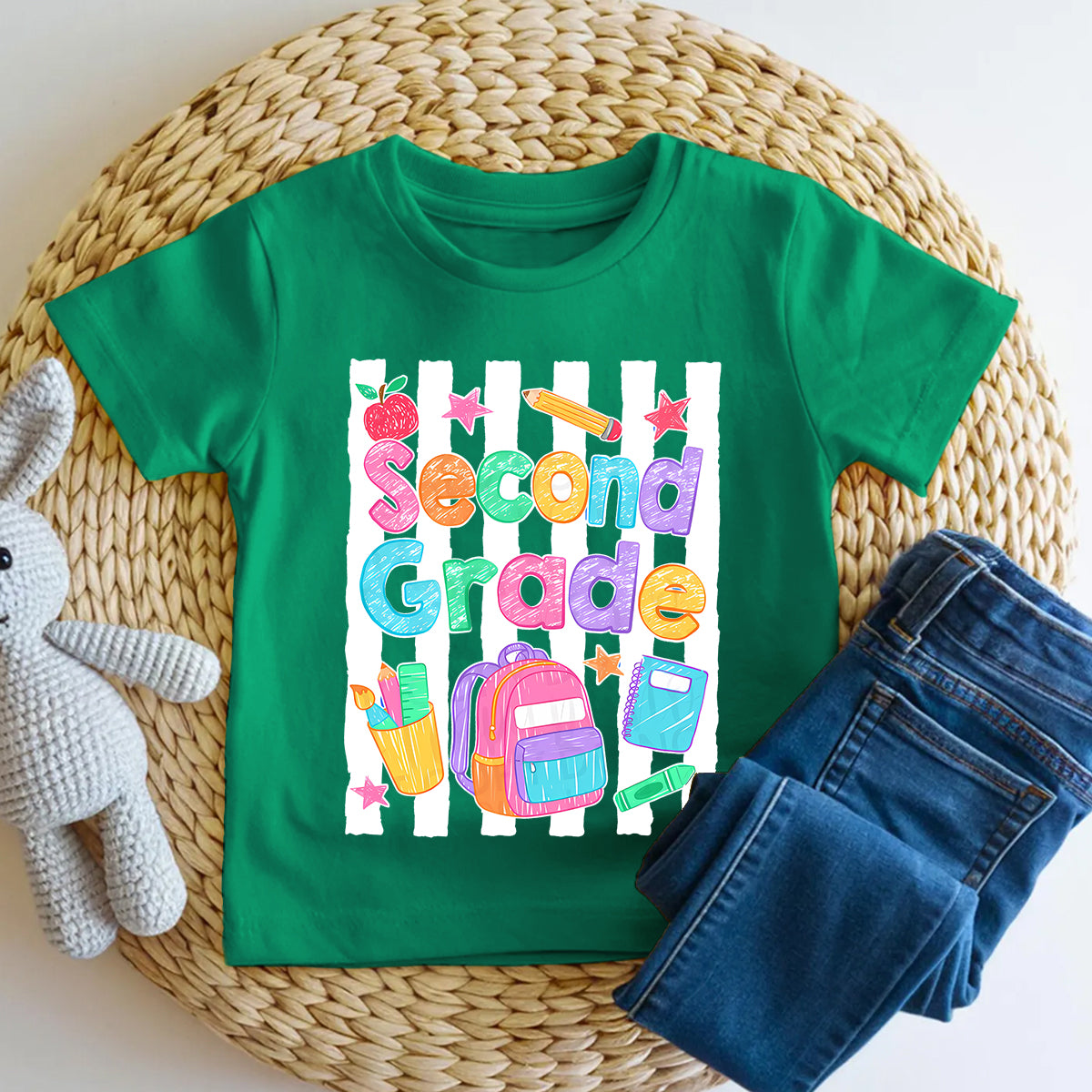 Personalized Grade Crayon And Backpack Kindergarten Toddler T-shirts