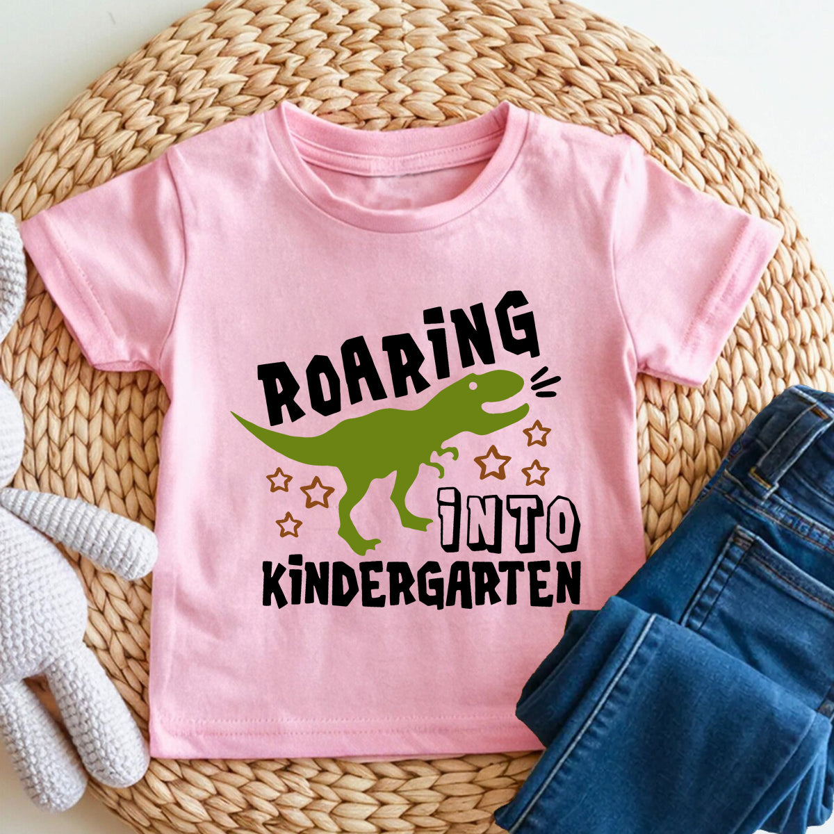 Personalized Grade Roaring Into Kindergarten And Little Dino Toddler T-shirts