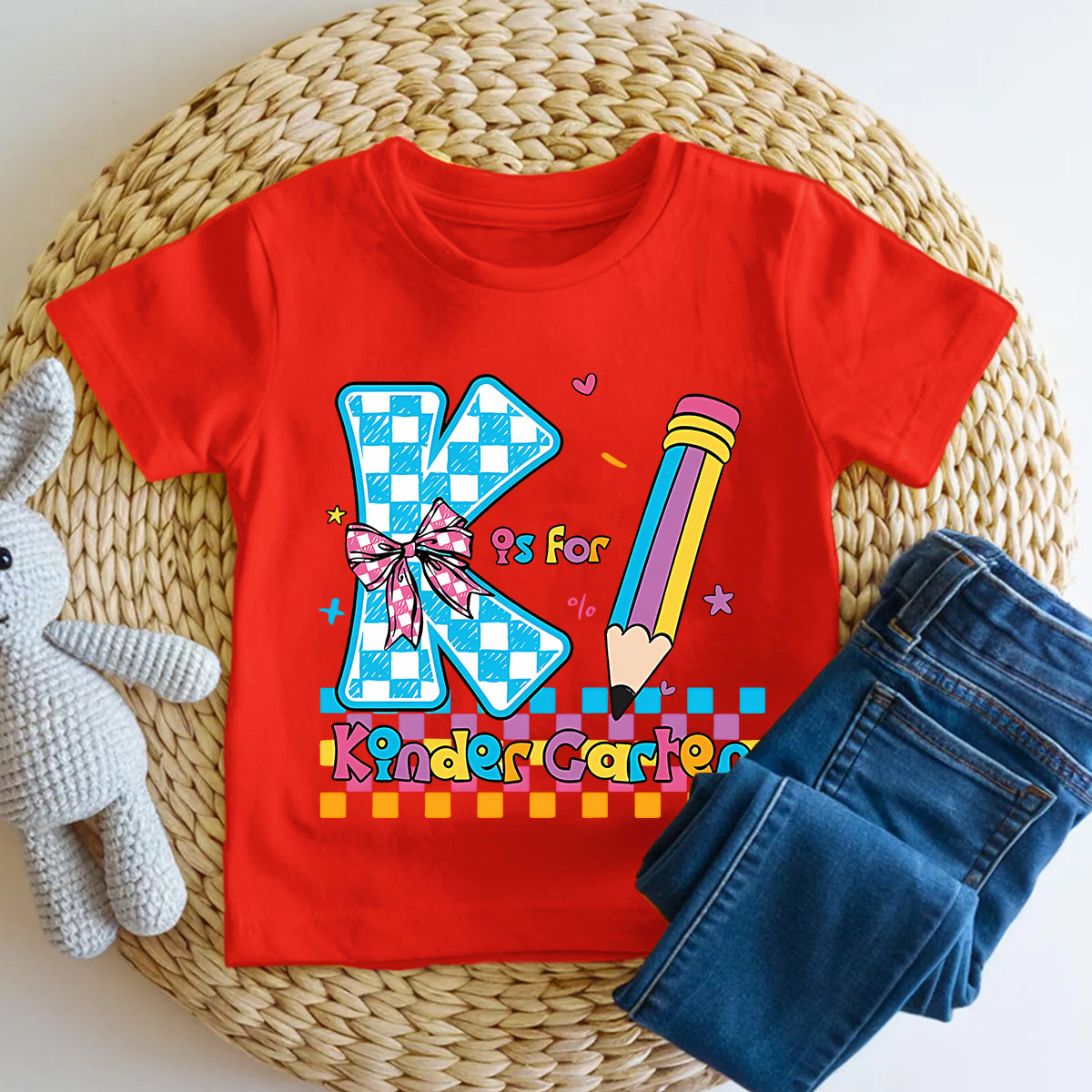 Personalized Grade K Is For Kindergarten Letter Pencil Toddler T-shirts