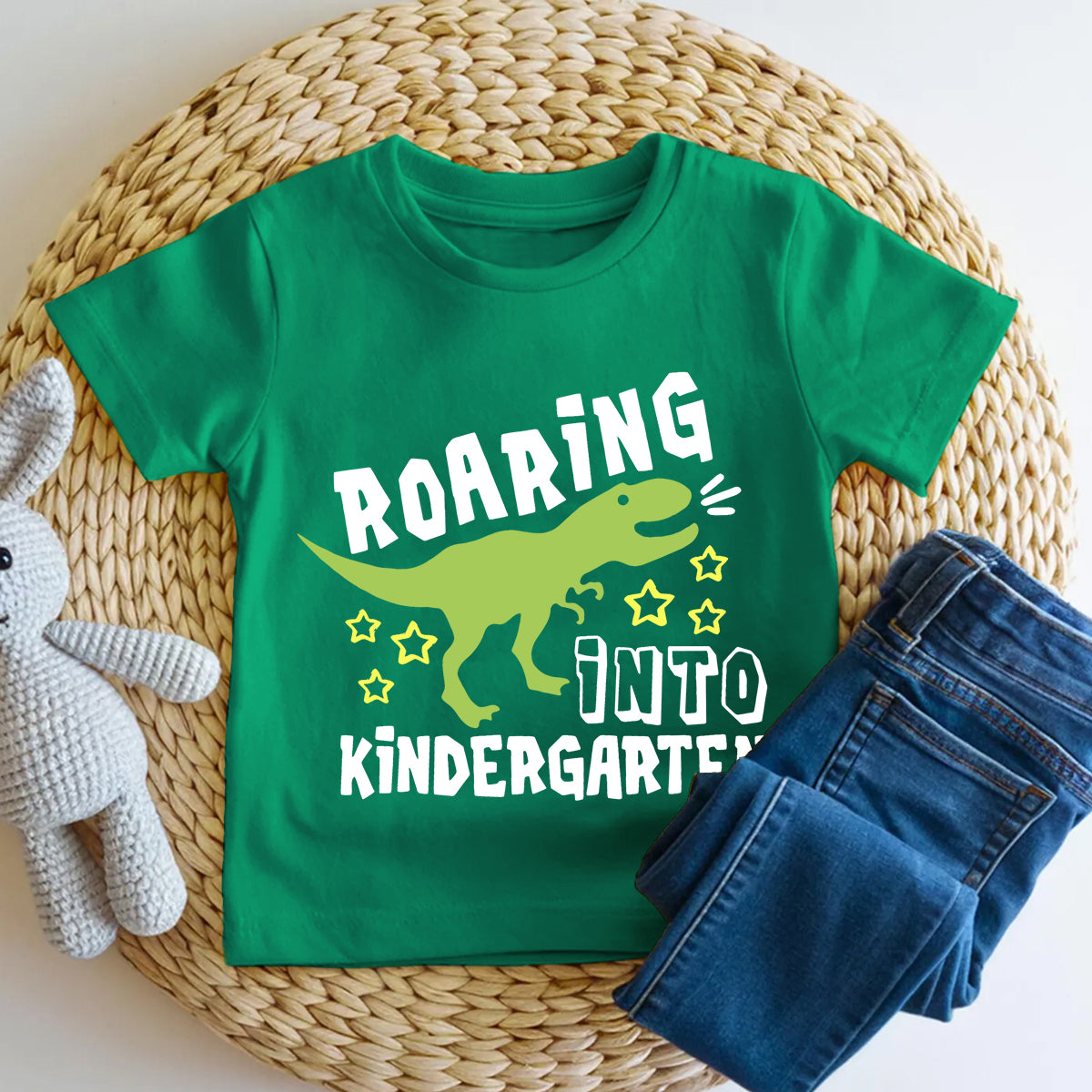 Personalized Grade Roaring Into Kindergarten And Little Dino Toddler T-shirts