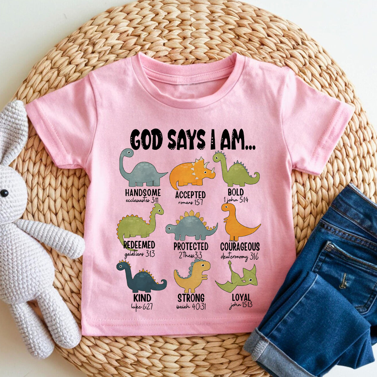 God Says I Am Handsome Accepted Bold Redeemed Protected Toddler T-shirts