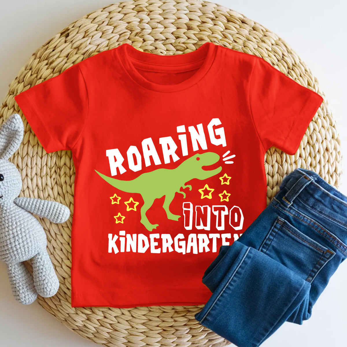 Personalized Grade Roaring Into Kindergarten And Little Dino Toddler T-shirts