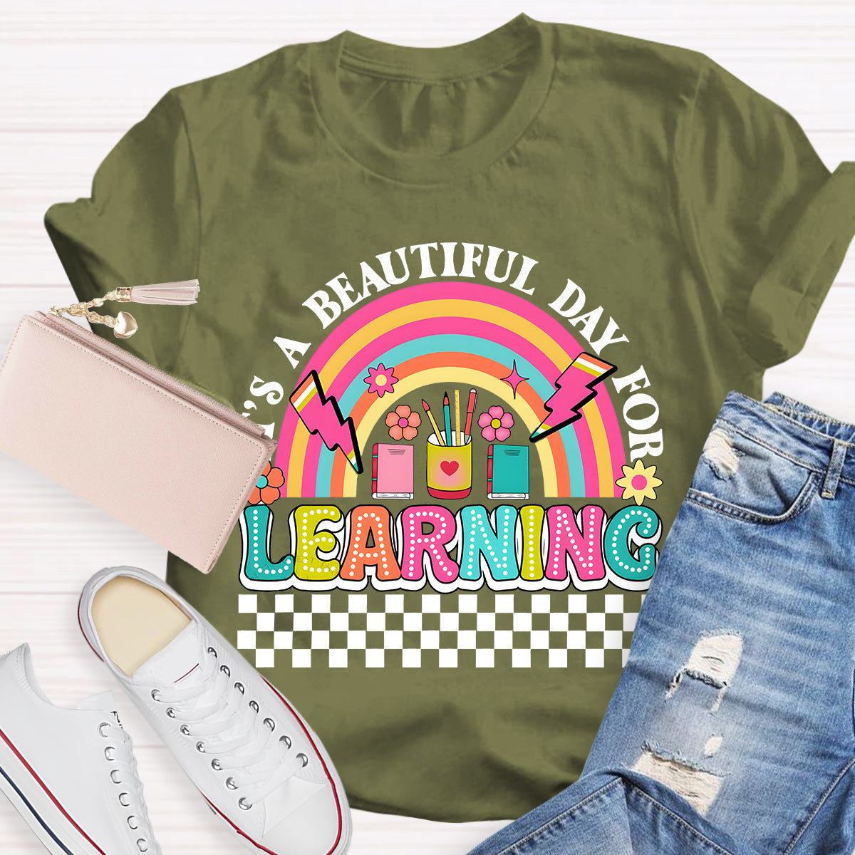 It's A Beautiful Day For Learning Teacher T-Shirt