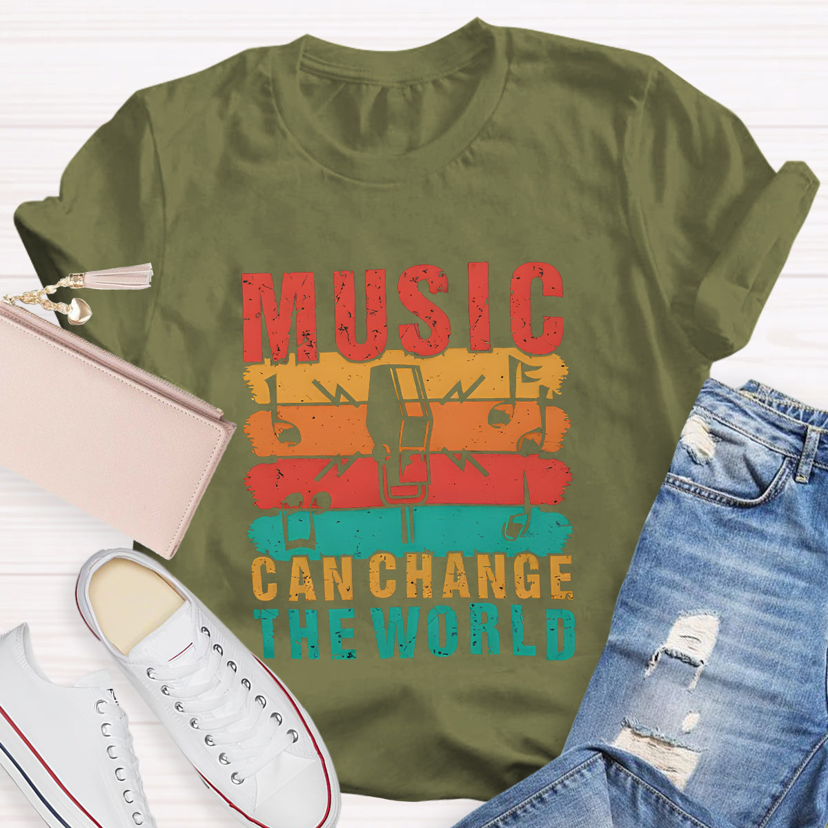 Music Can Change The World Teacher T-Shirt