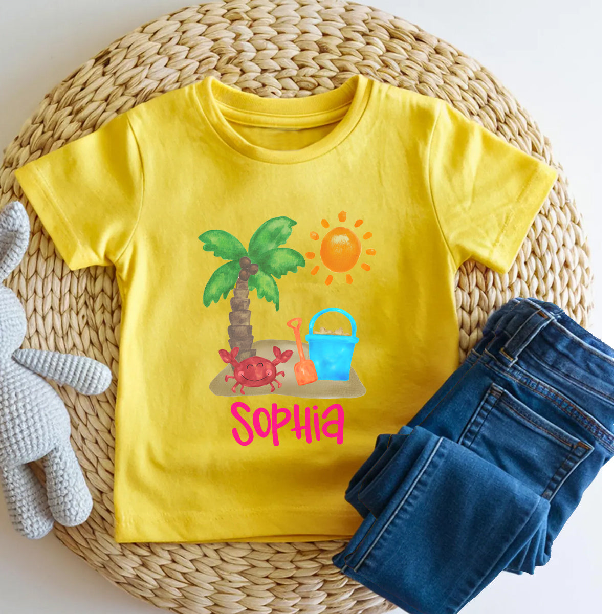Personalized Name  Coconut Tree Crab  Toddler T-shirts