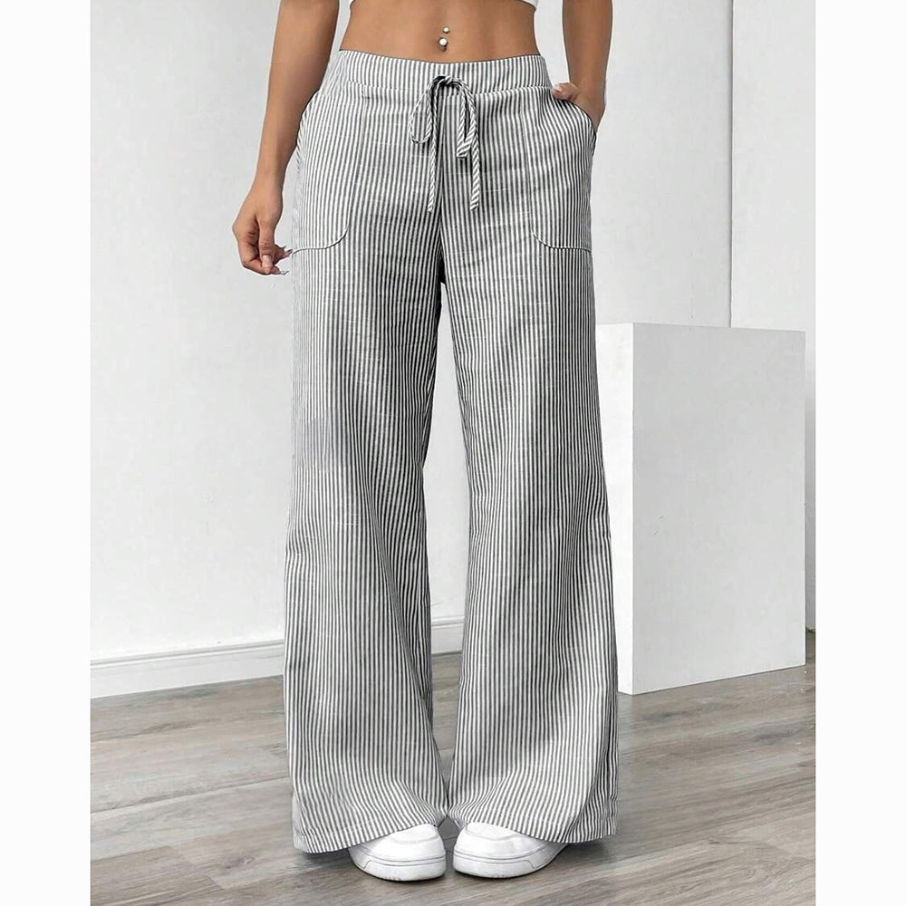 Striped Casual Street Style Loose Wide-Leg Pants