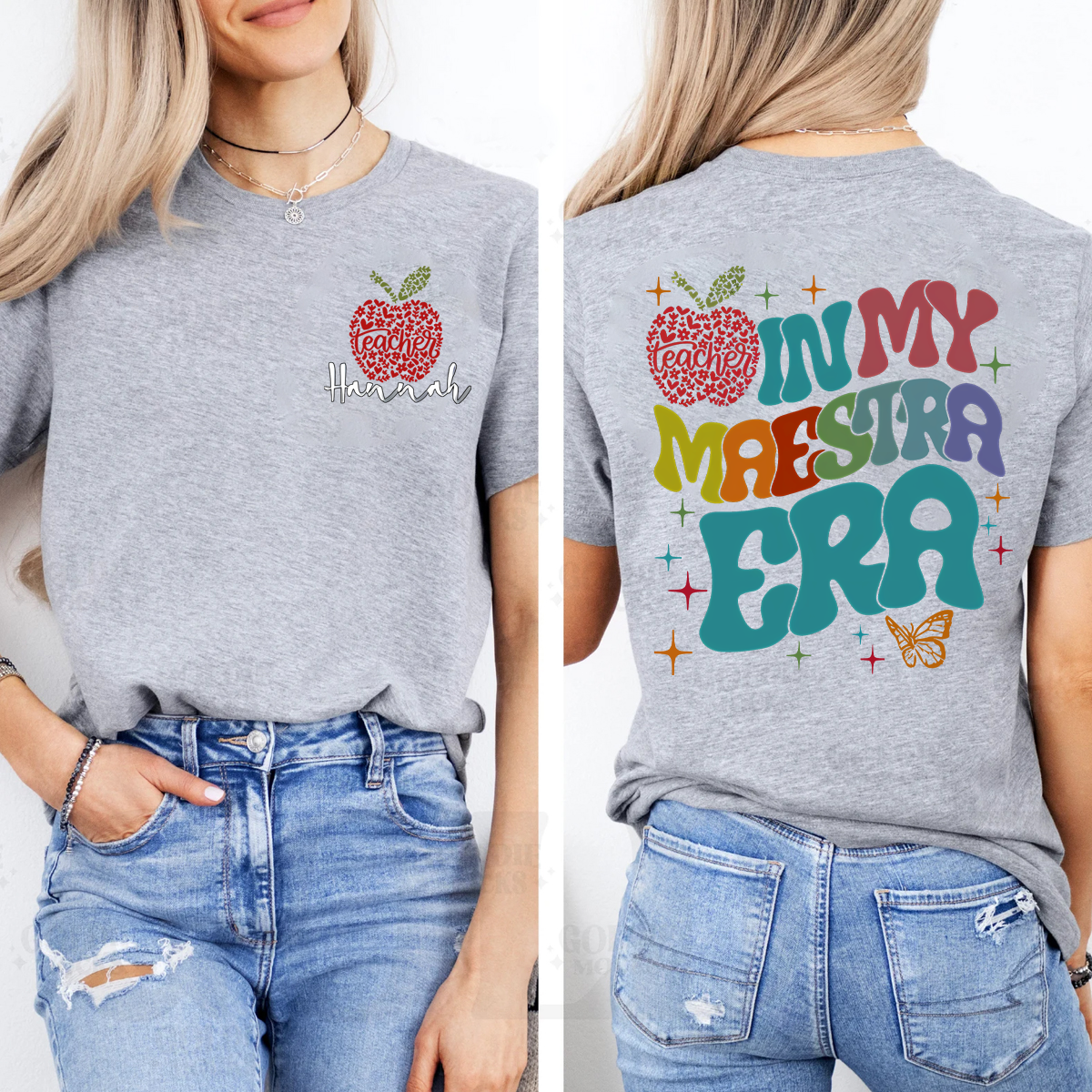 Personalized Name  In My Maestra Era Letters  Double Printed T-shirt