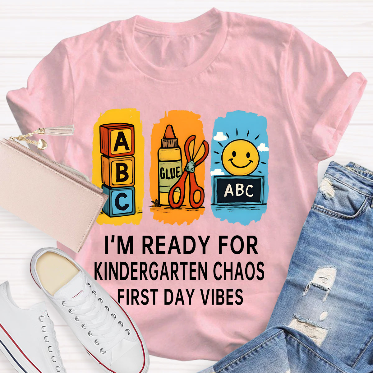 Personalized Grade I'm Ready For Kindergarten Chaos First Day Vines T-shirt
