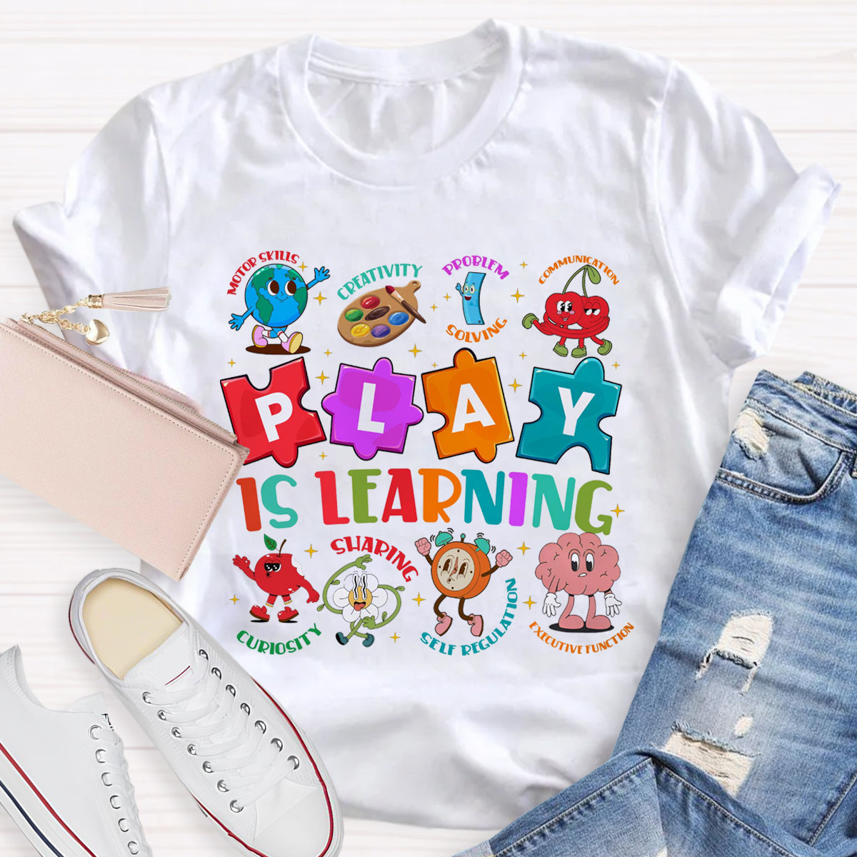 Play Is Learning Sloving Problem Teacher T-Shirt