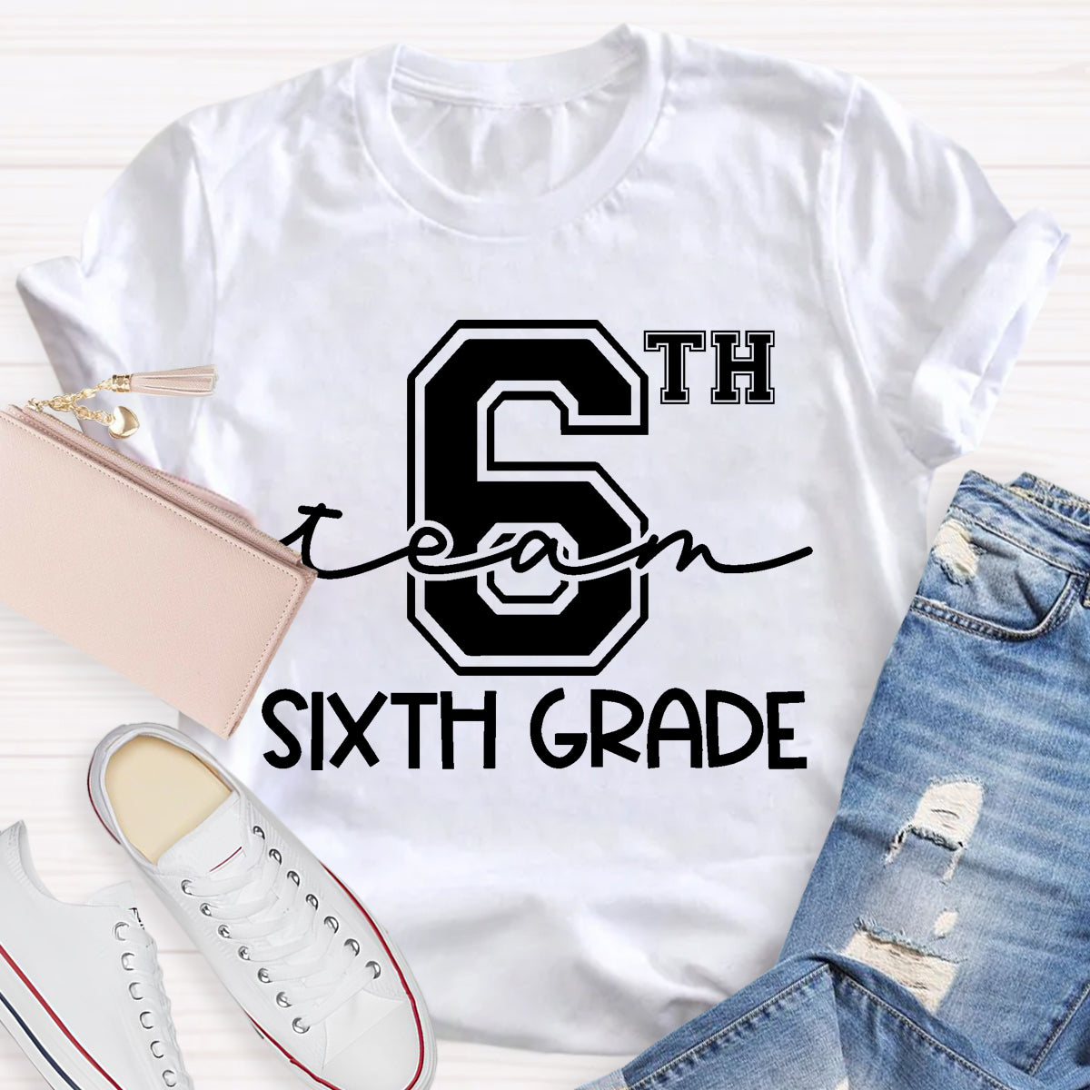 Personalized Grade Six Team Grade Teacher T-Shirt