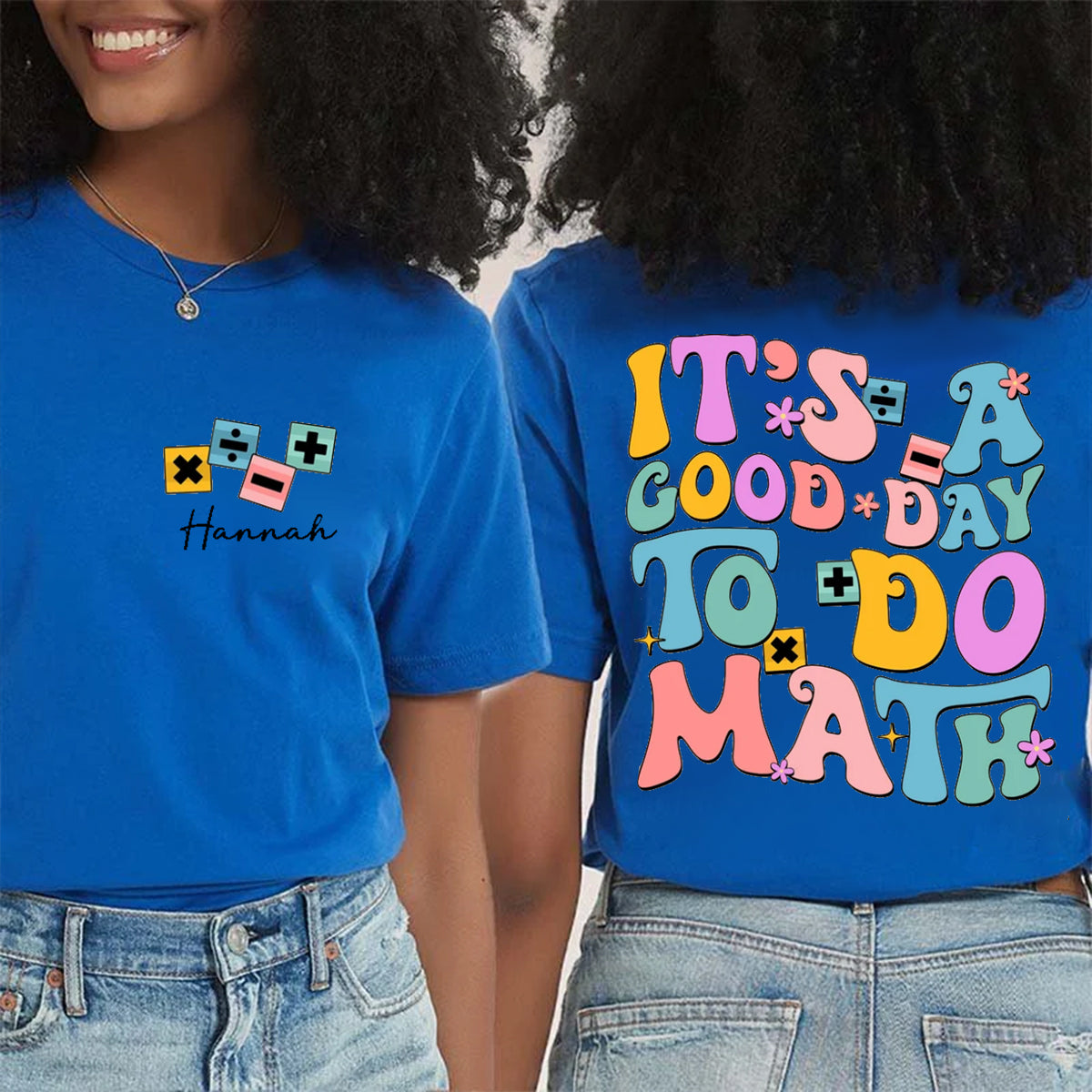 Personalized Name It's A Good Day To Do Math Double Printed T-shirt