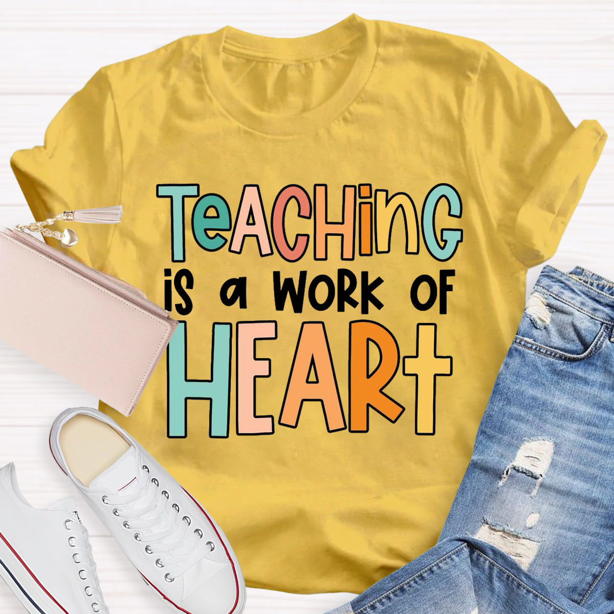 Teaching Is A Work For Heart Teacher T-Shirt