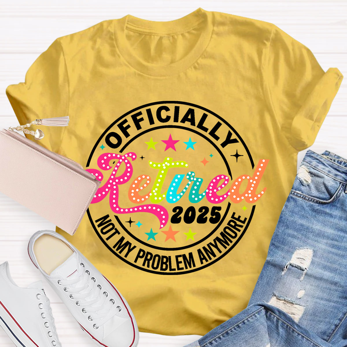Personalize Year Retired Star Teacher T-Shirt