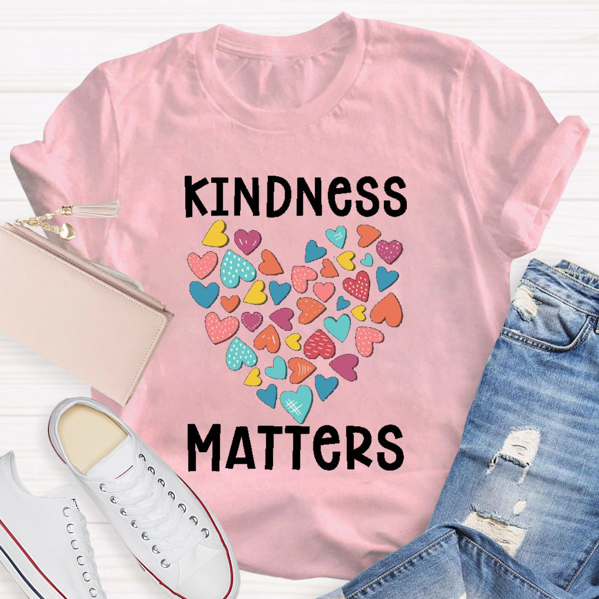 Kindness Matters Colorful Heart T-Shirt