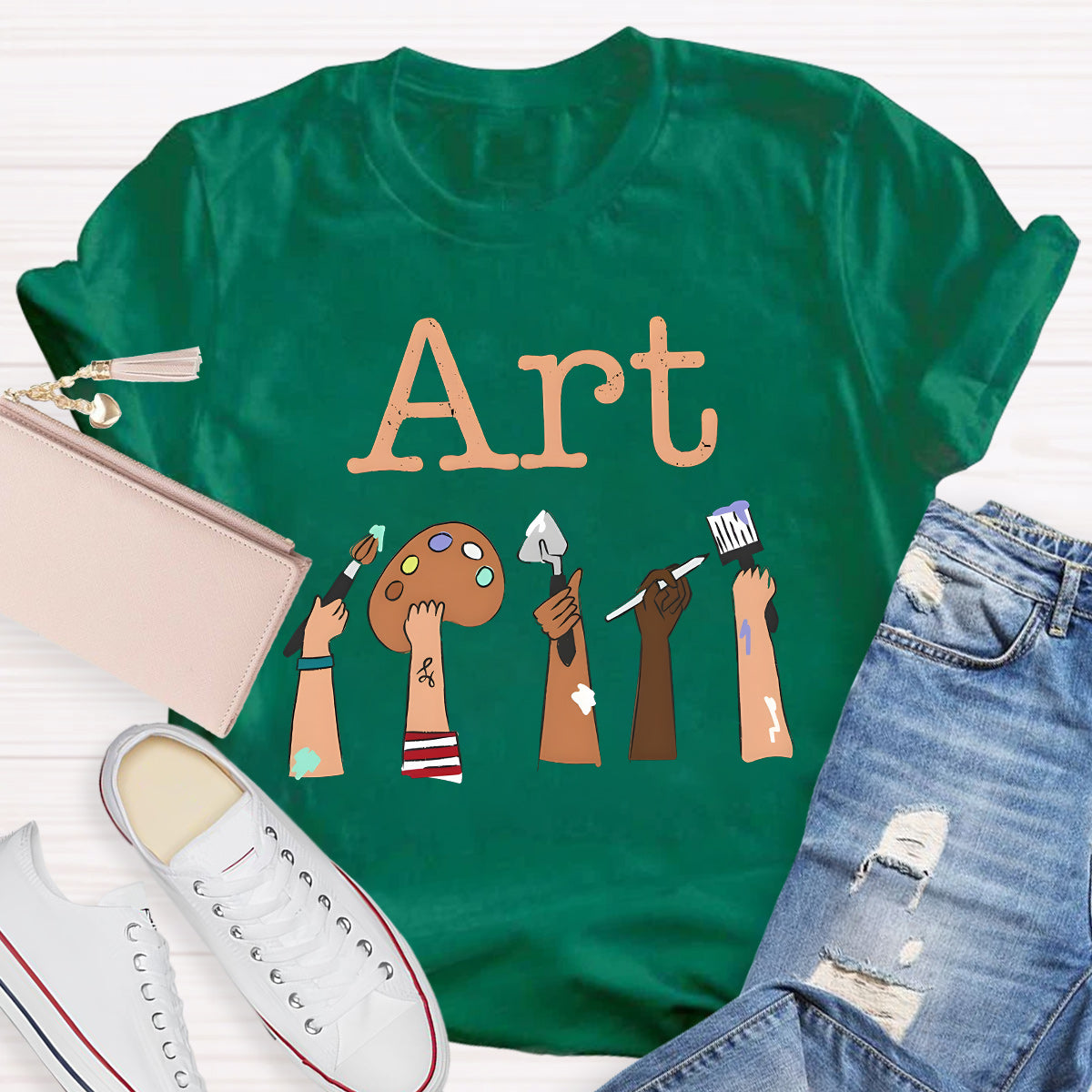 Art Pigment Tray Teacher T-Shirt