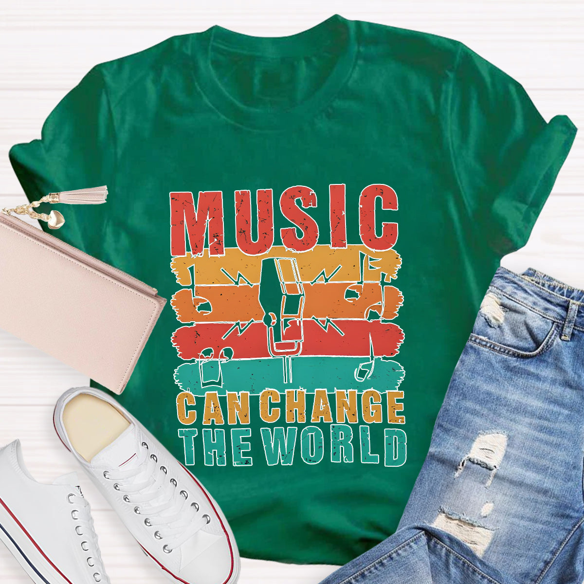 Music Can Change The World Teacher T-Shirt