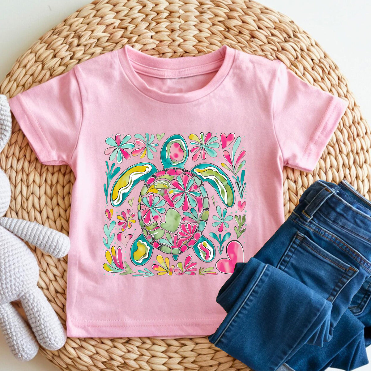 Colorful Sea Turtle  Toddler T-shirts