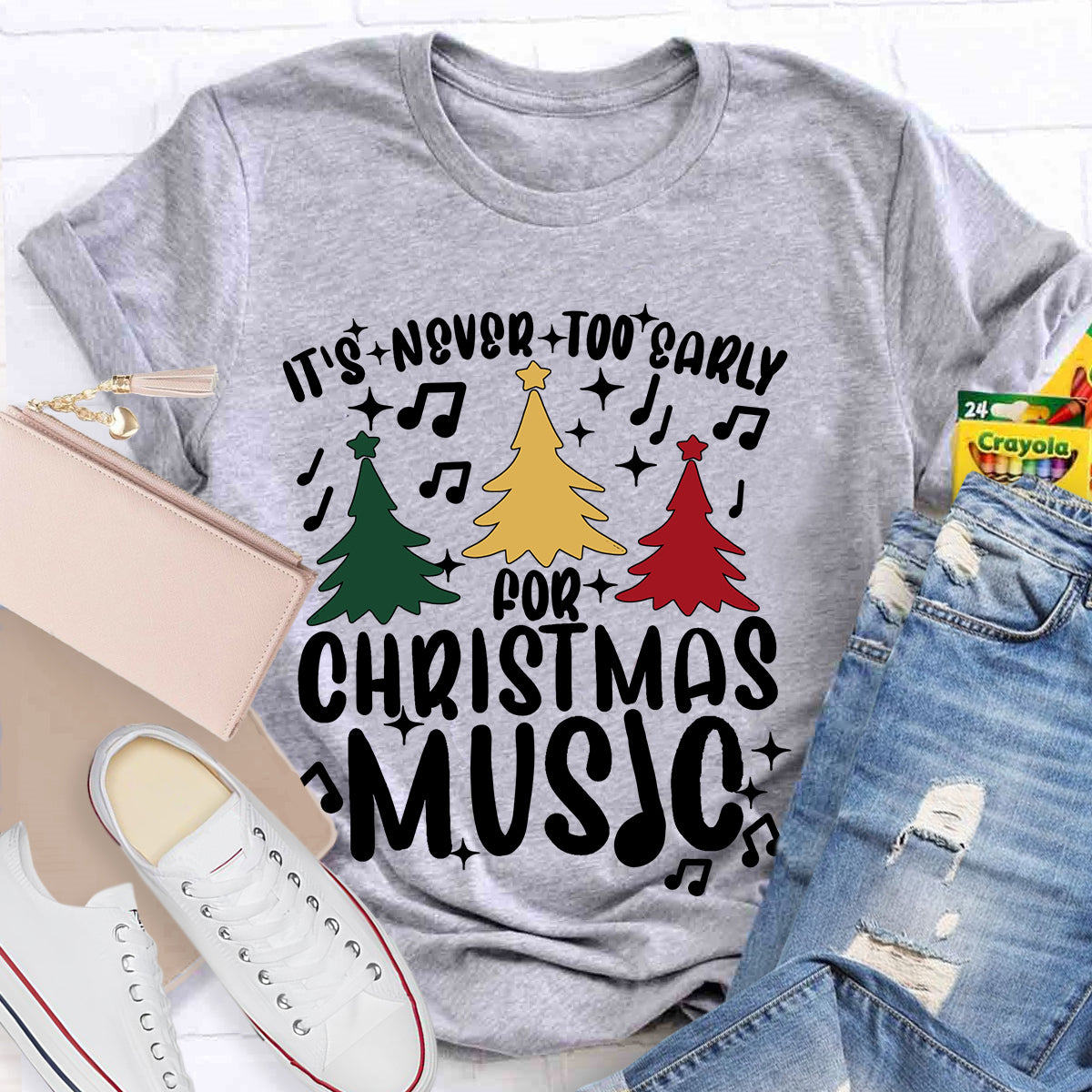 It's Never Too Early for Christmas Music Teacher T-Shirt