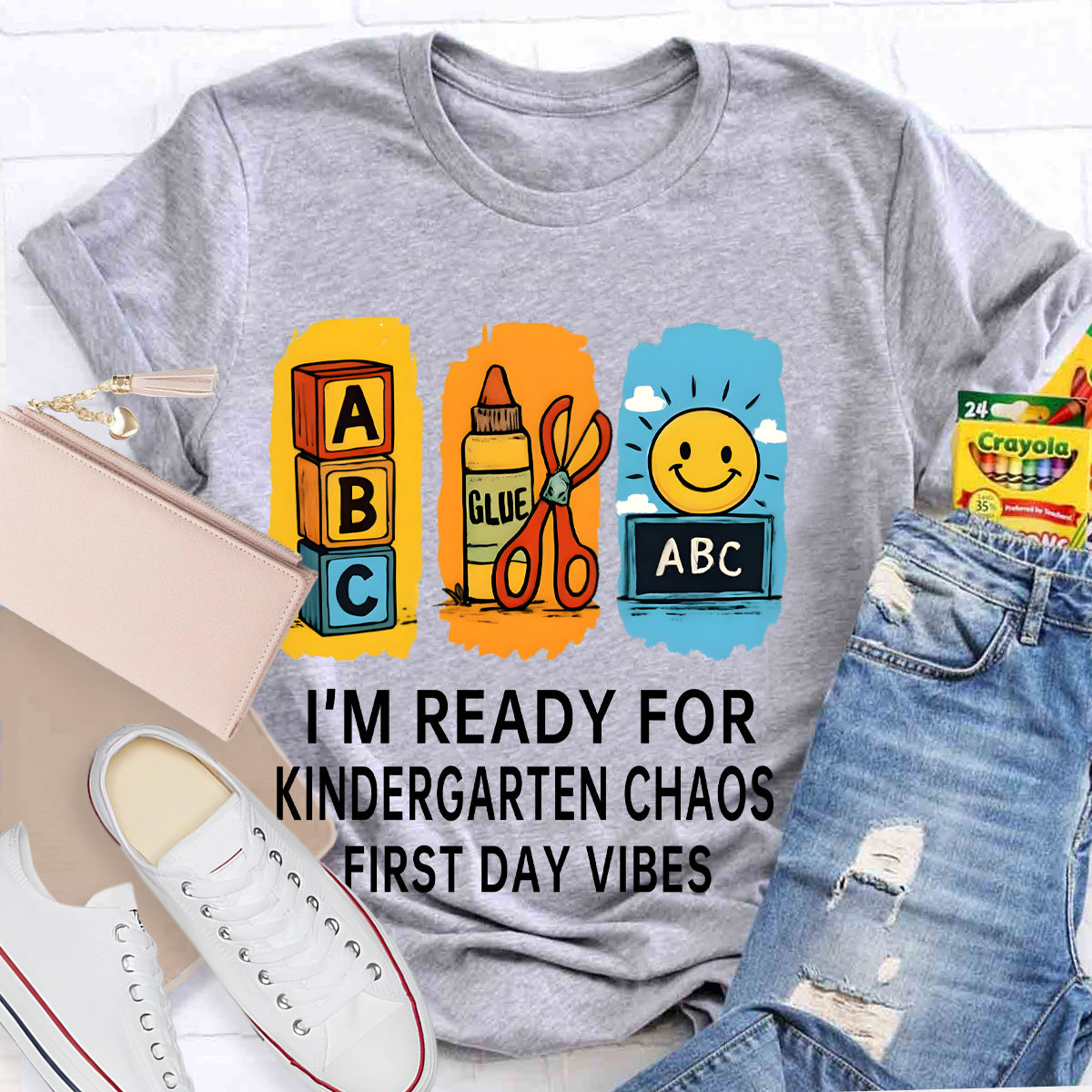 Personalized Grade I'm Ready For Kindergarten Chaos First Day Vines T-shirt
