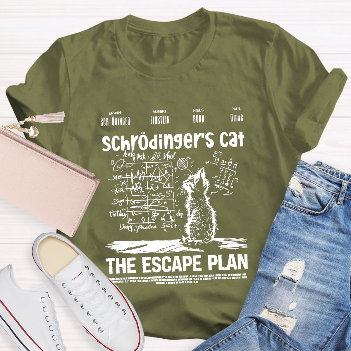 Schrödinger's Cat Escape Plan Math Teacher T-Shirt