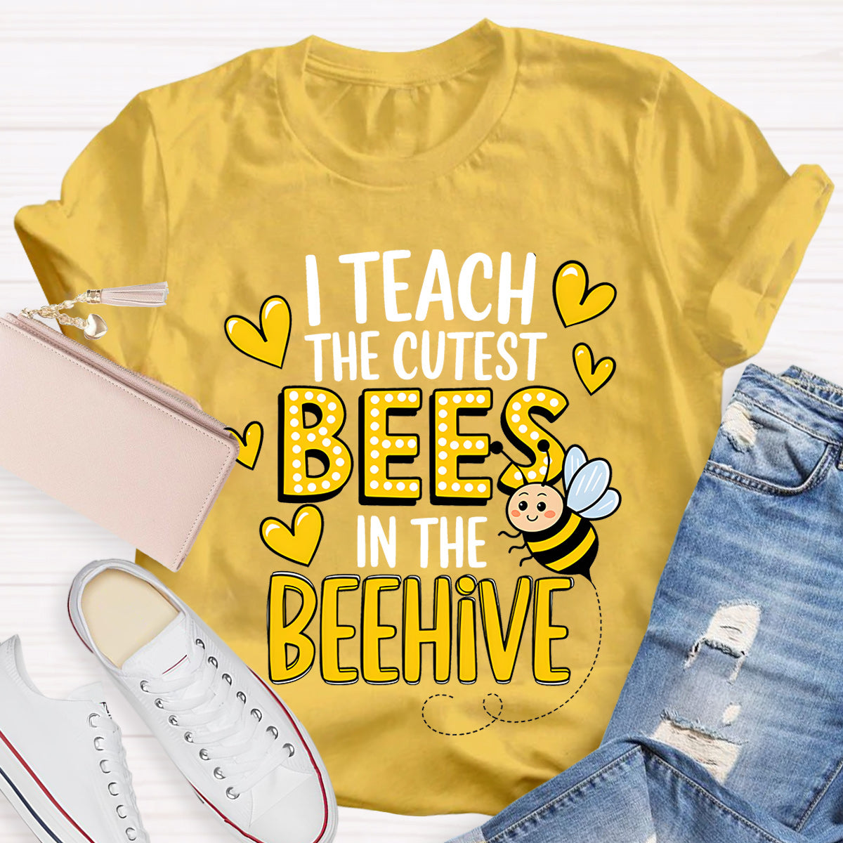 I Teach The Cutest Bees Teacher T-Shirt