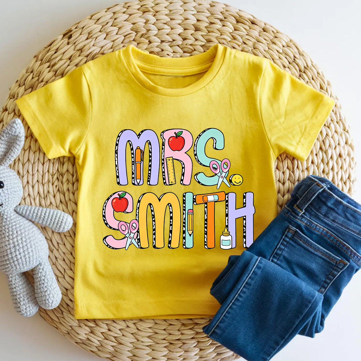 Personalized Name Pencils  Apples And Teaching Toddler T-shirts