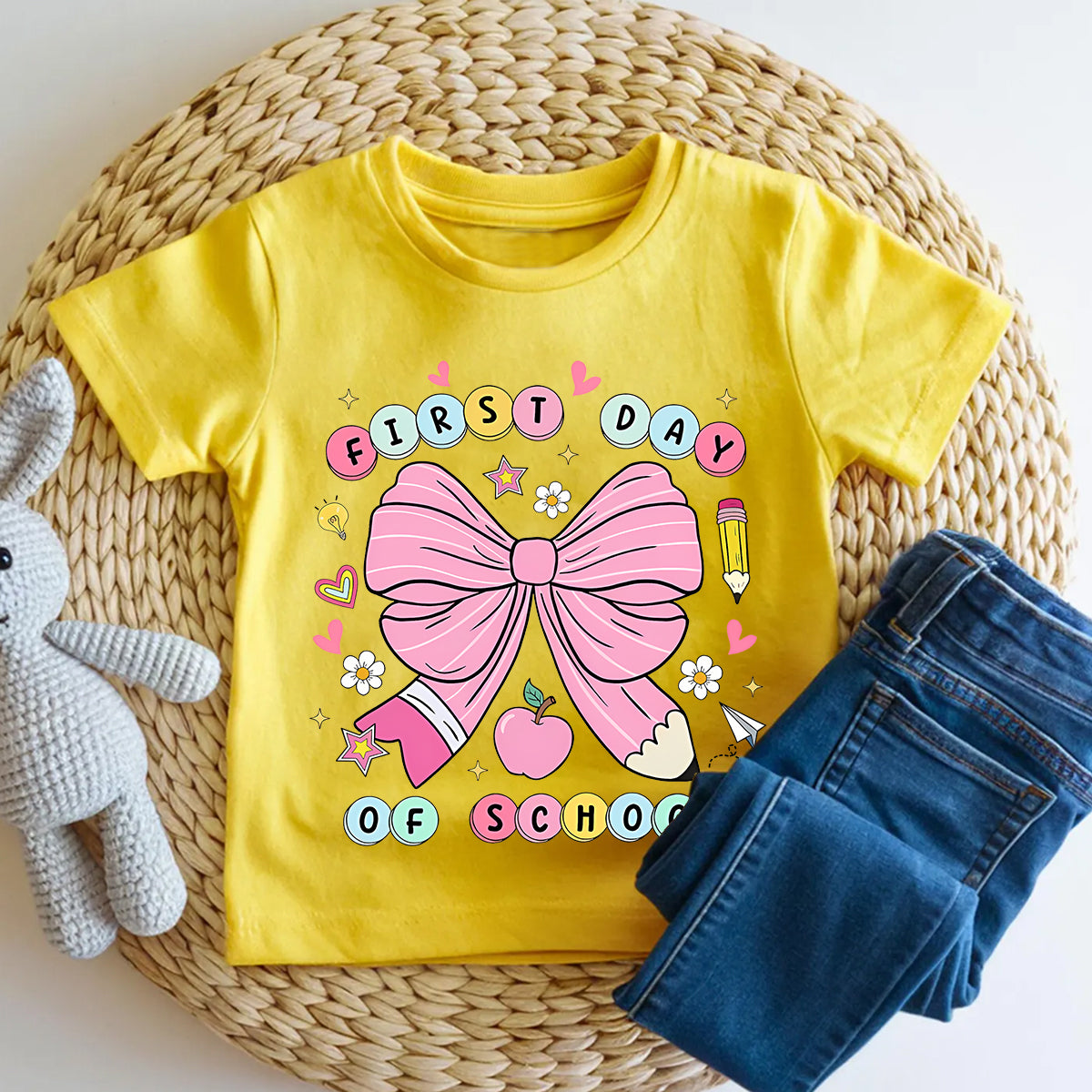First Day Of School And School Bow Vibes Toddler T-shirts