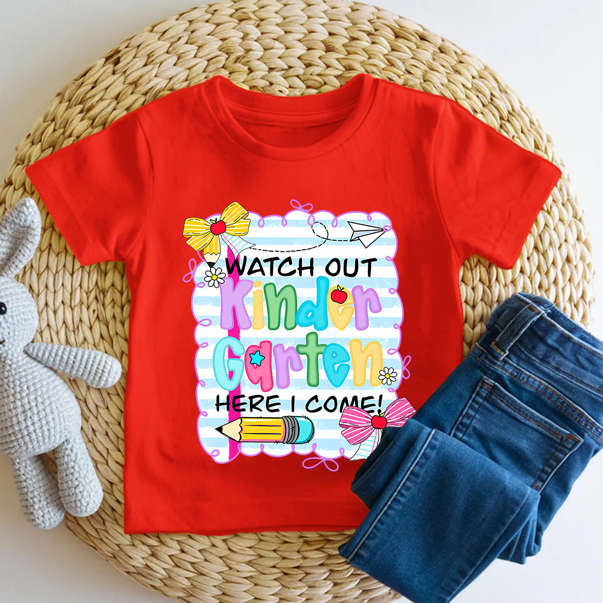 Personalized Grade Watch Out Kindergarten Here I Come Toddler T-shirts