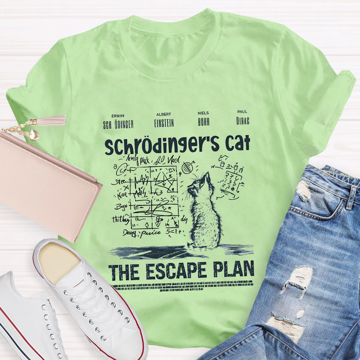 Schrödinger's Cat Escape Plan Math Teacher T-Shirt