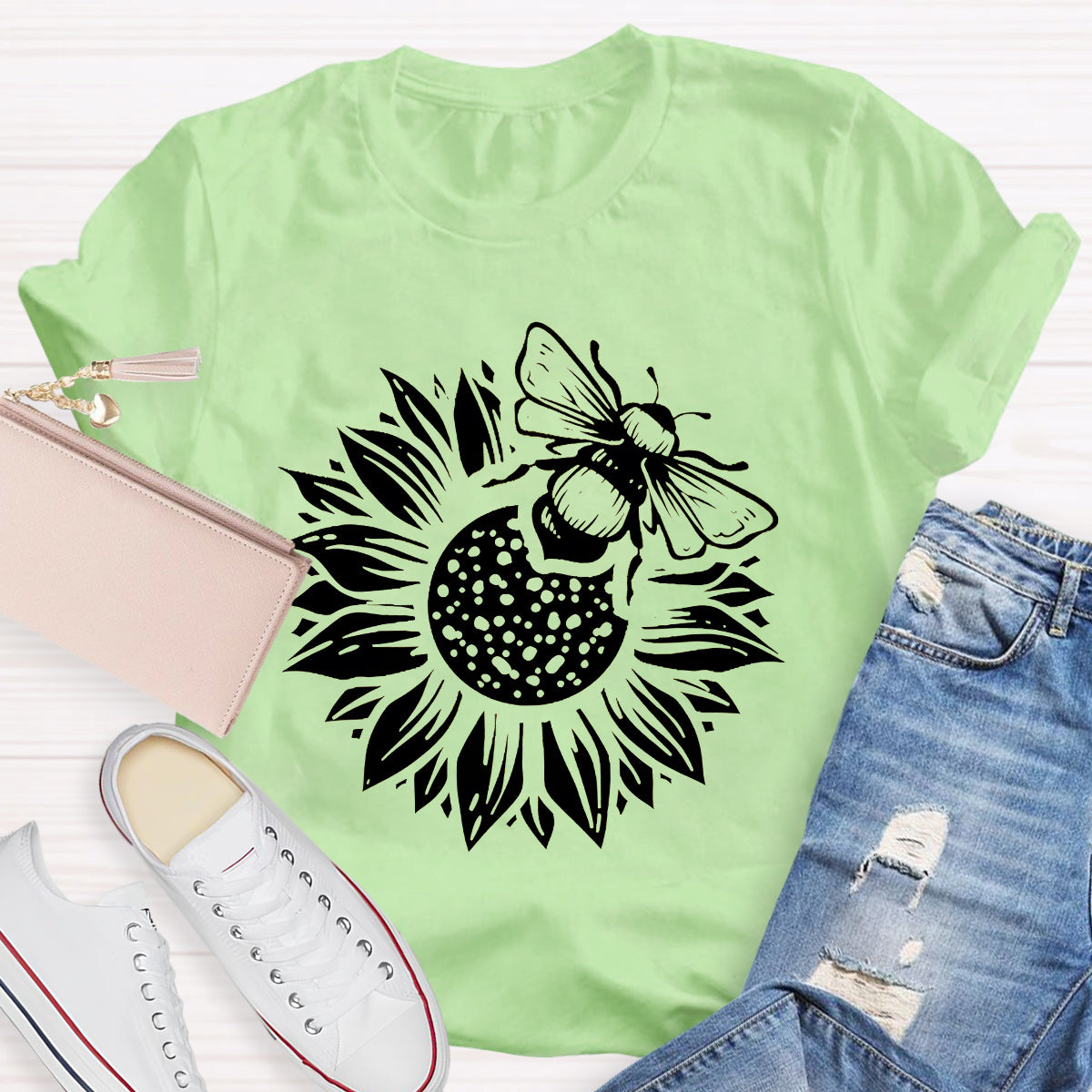 Bee Kind Sunflower Teacher T-Shirt