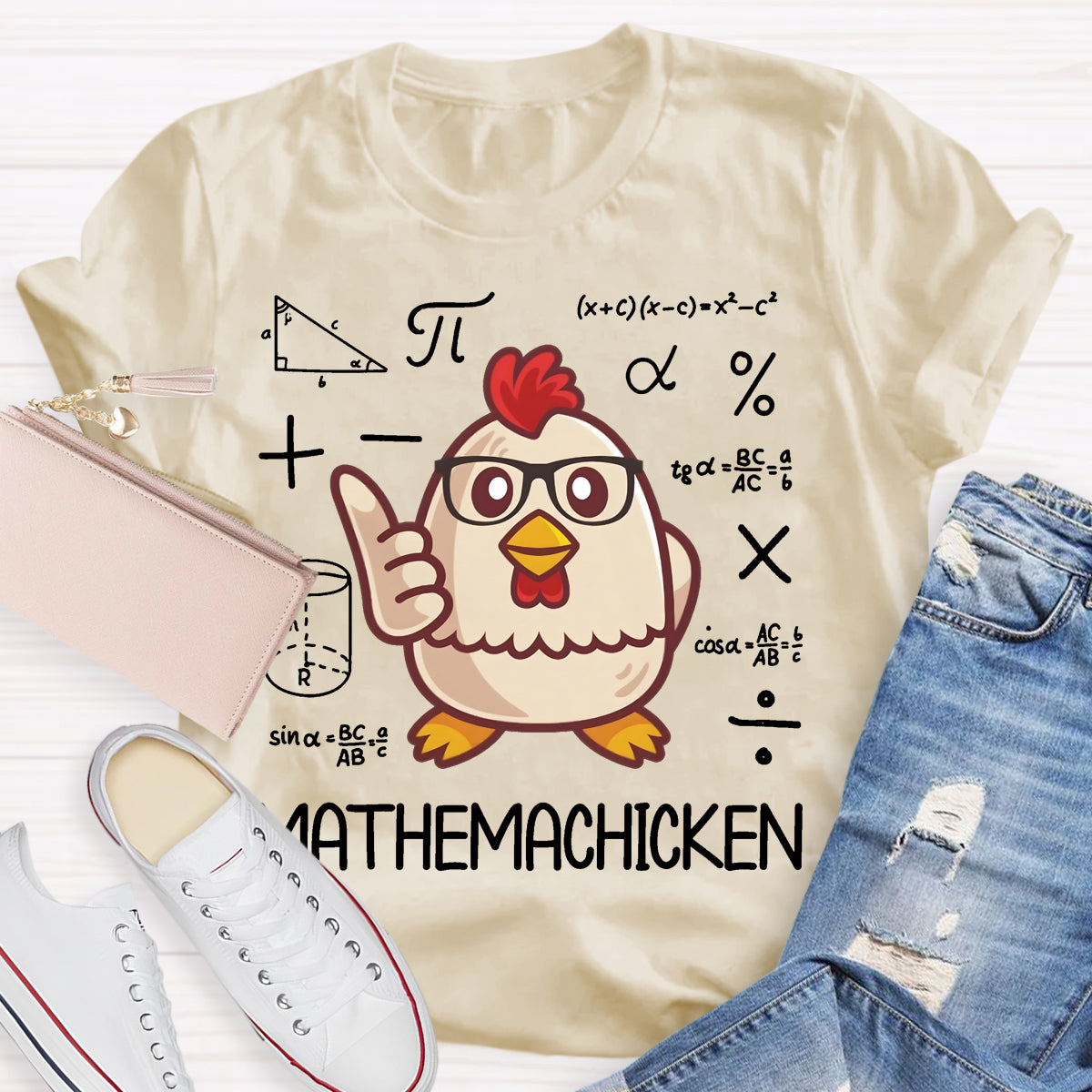 Mathemachicken Funny Math Teacher T-shirt