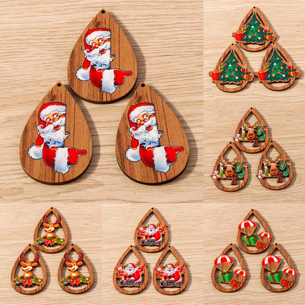 Cute Water Drop Santa Claus Elk Tree Gift Ornament
