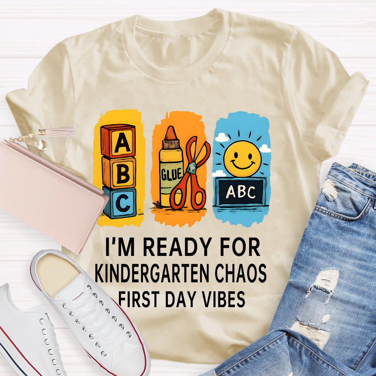 Personalized Grade I'm Ready For Kindergarten Chaos First Day Vines T-shirt