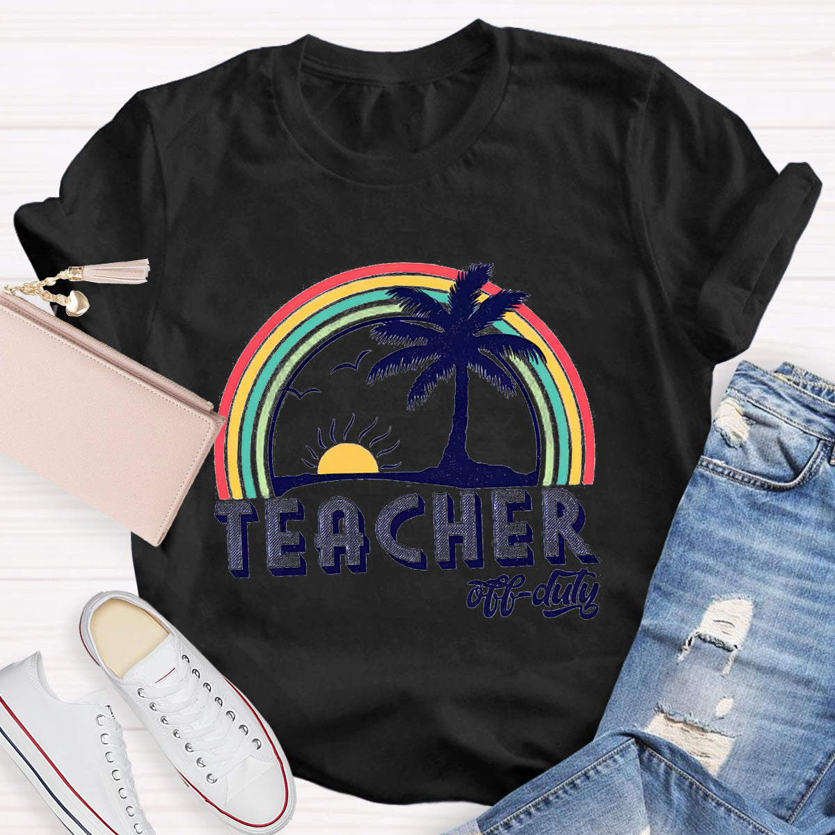 Teacher Of Duty Rainbow Sunshine T-Shirt