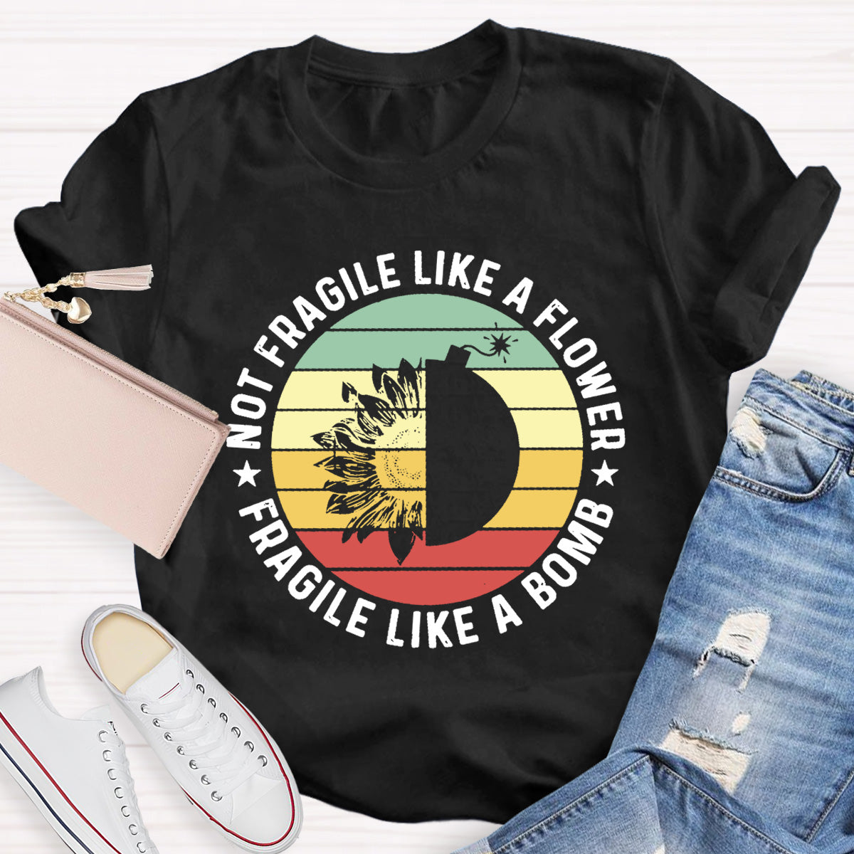 Fragile Like A Bomb Girl Power Teacher T-Shirt