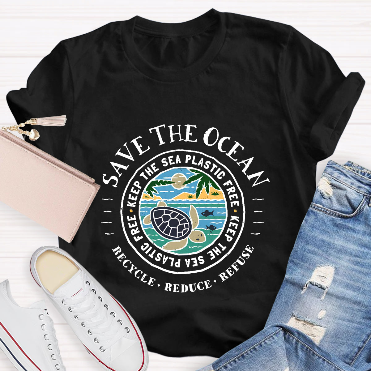 Save The Ocean Keep The Sea Plastic Free T-Shirt