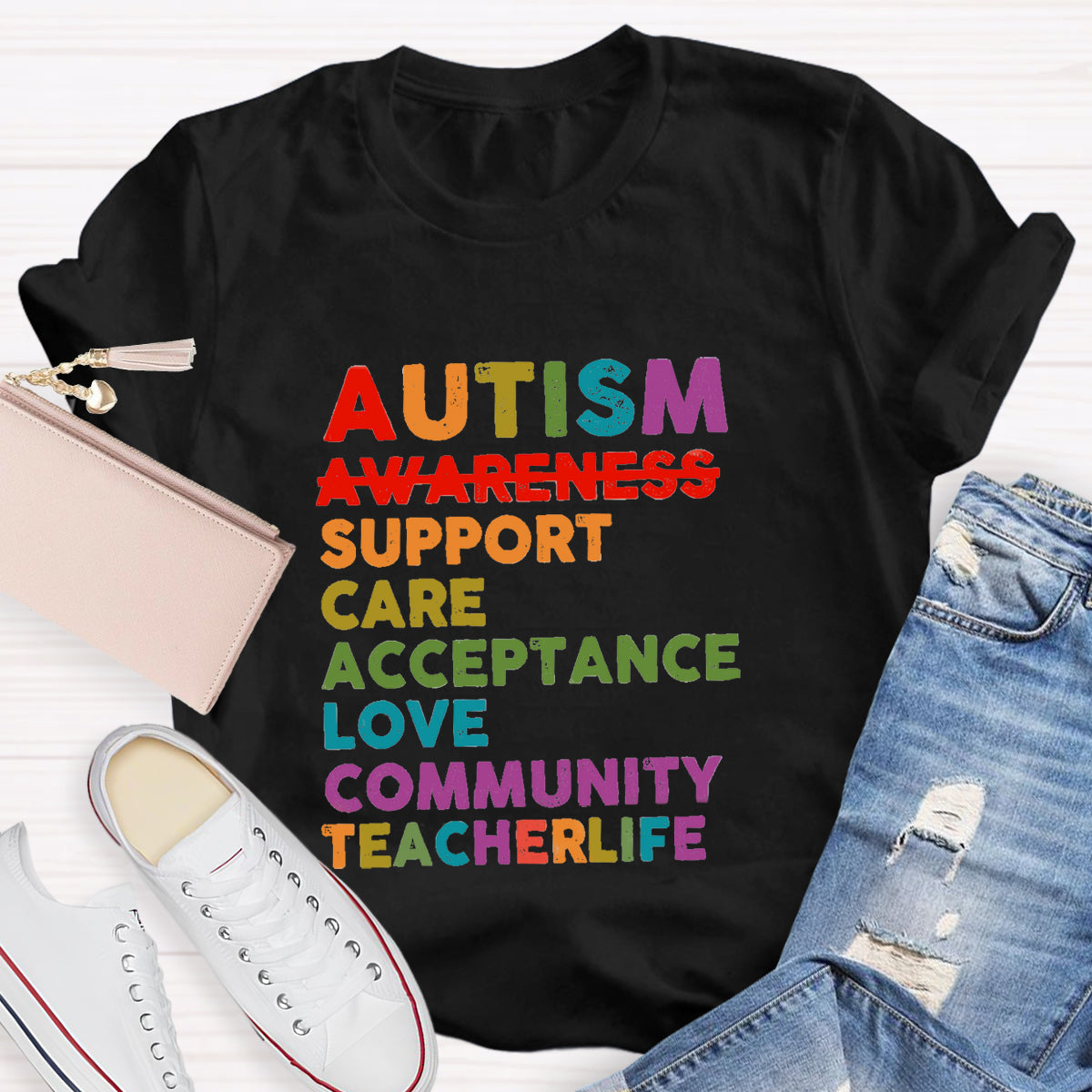 Autism Support Care Acceptance Love Community T-Shirt