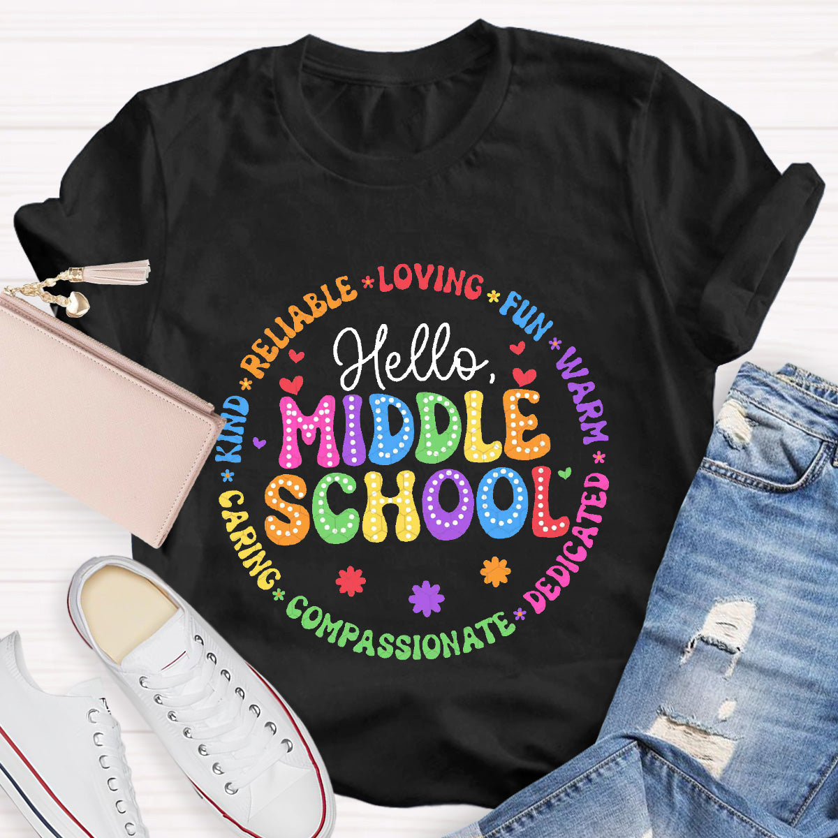 Hello  Middle School Loving Teacher T-Shirt