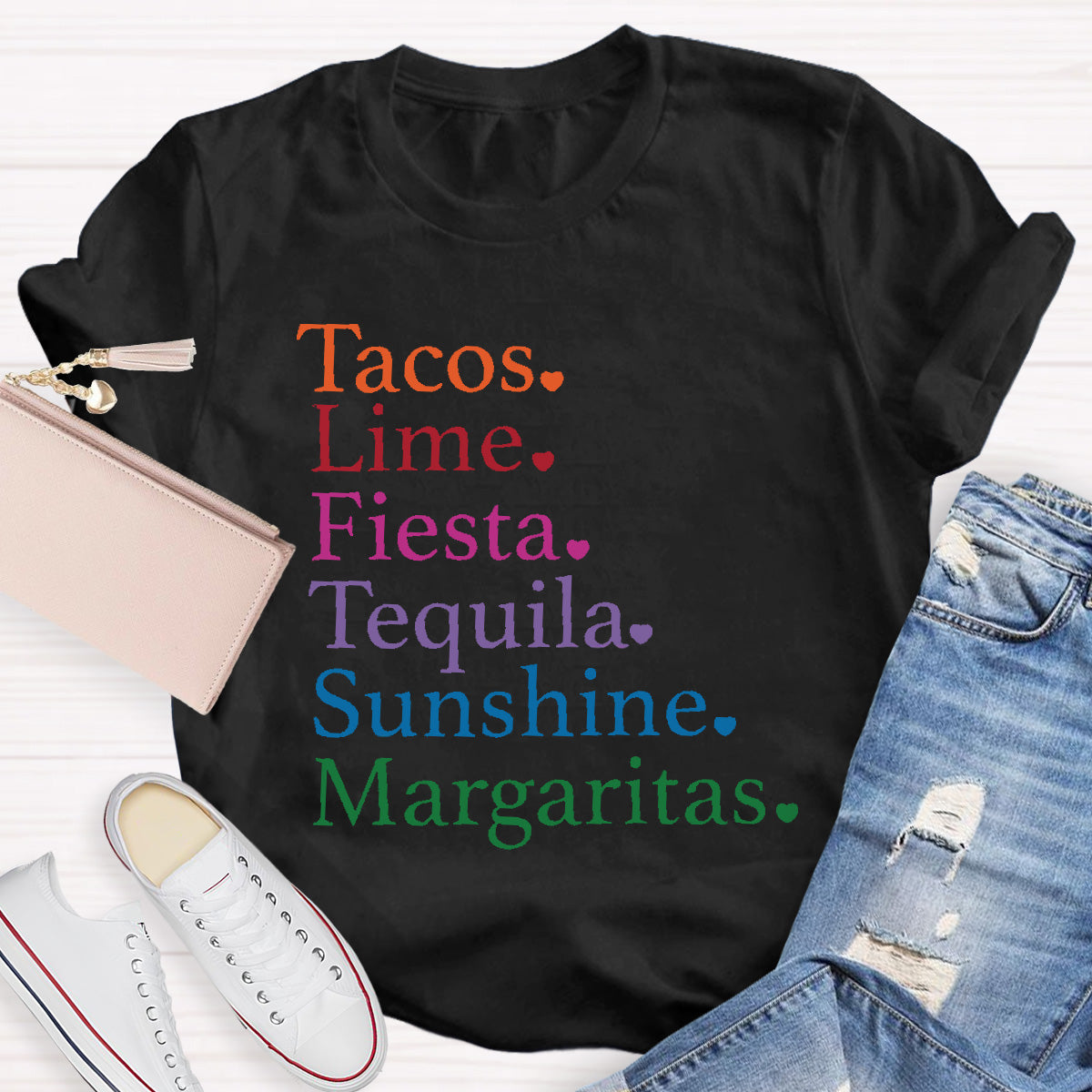 Tacos Lime Fiesta Tequila Margaritas Spanish Teacher T-Shirt