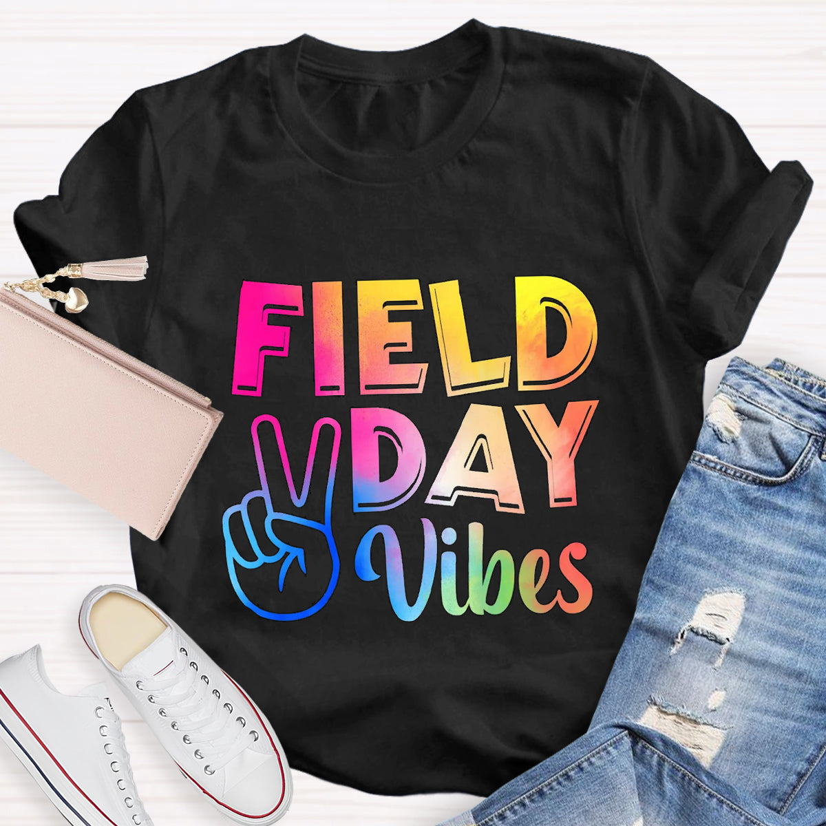 Field Day Vibes Teacher T-Shirt