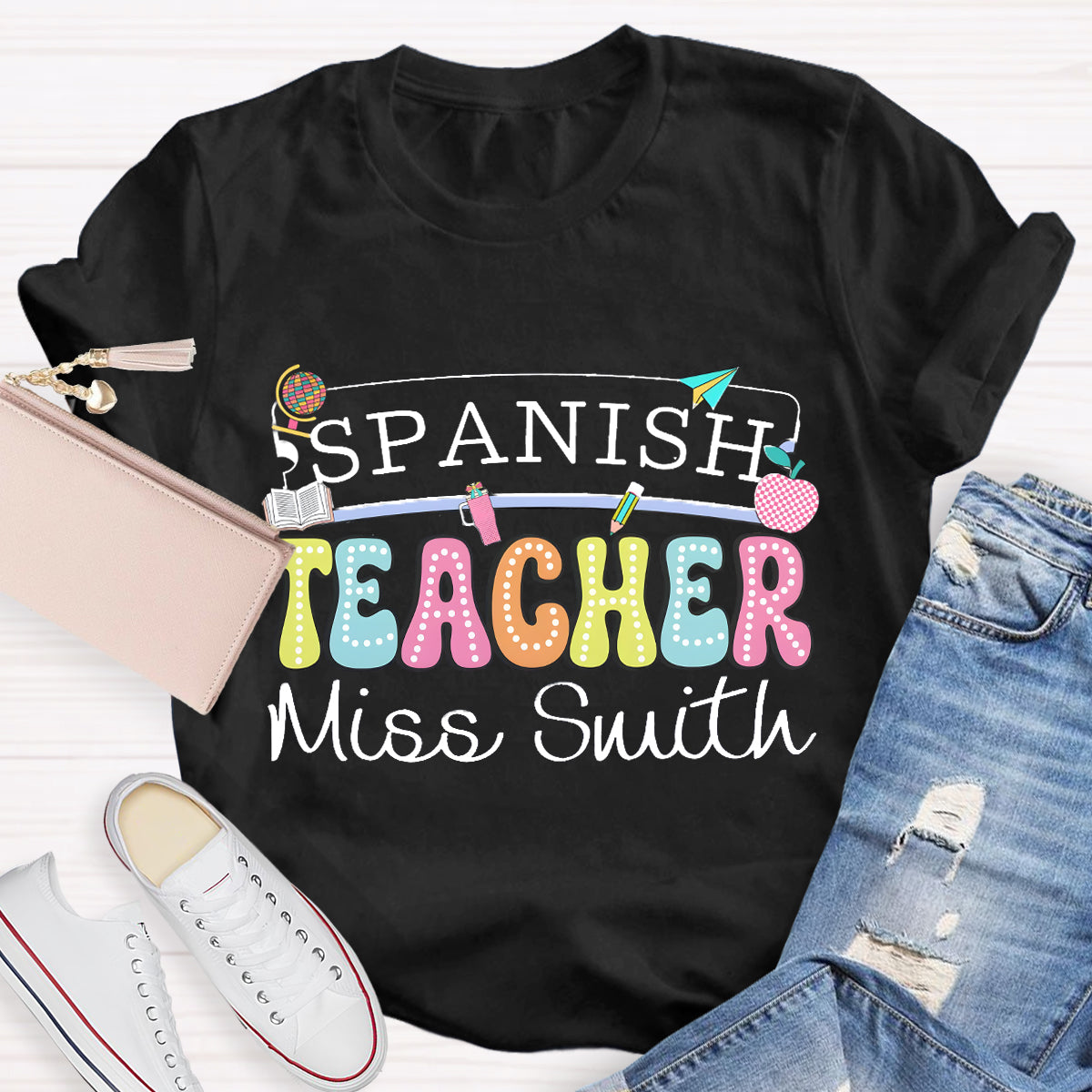 Personalized Spanish Teacher Name T-Shirt