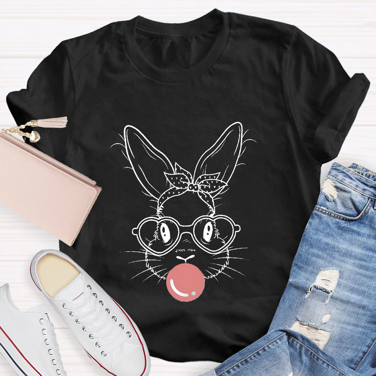 Bunny With Leopard Bandana T-Shirt