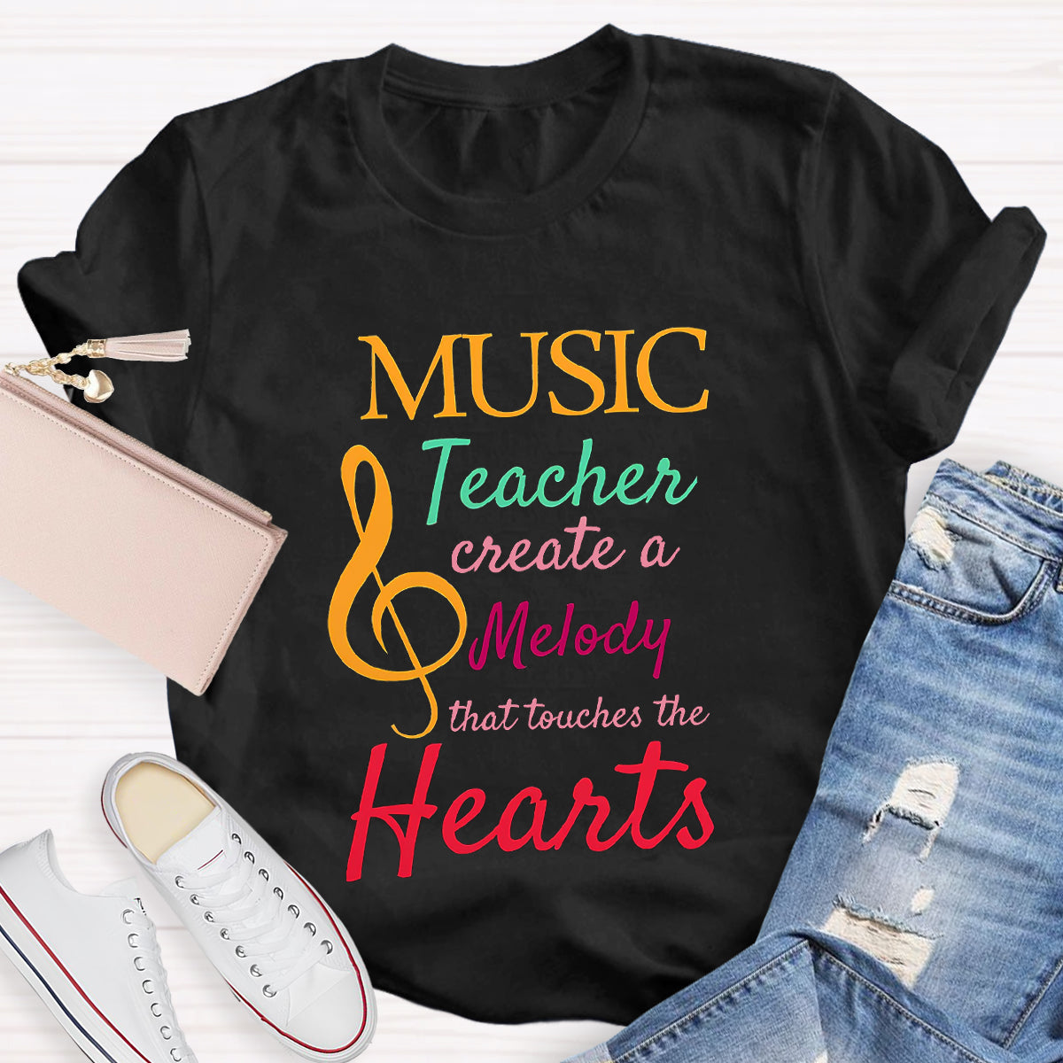 Music Teachers Touch Hearts One Note At A Time T-Shirt