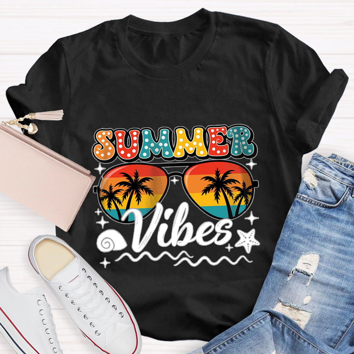 Summer Vibes Teacher T-Shirt