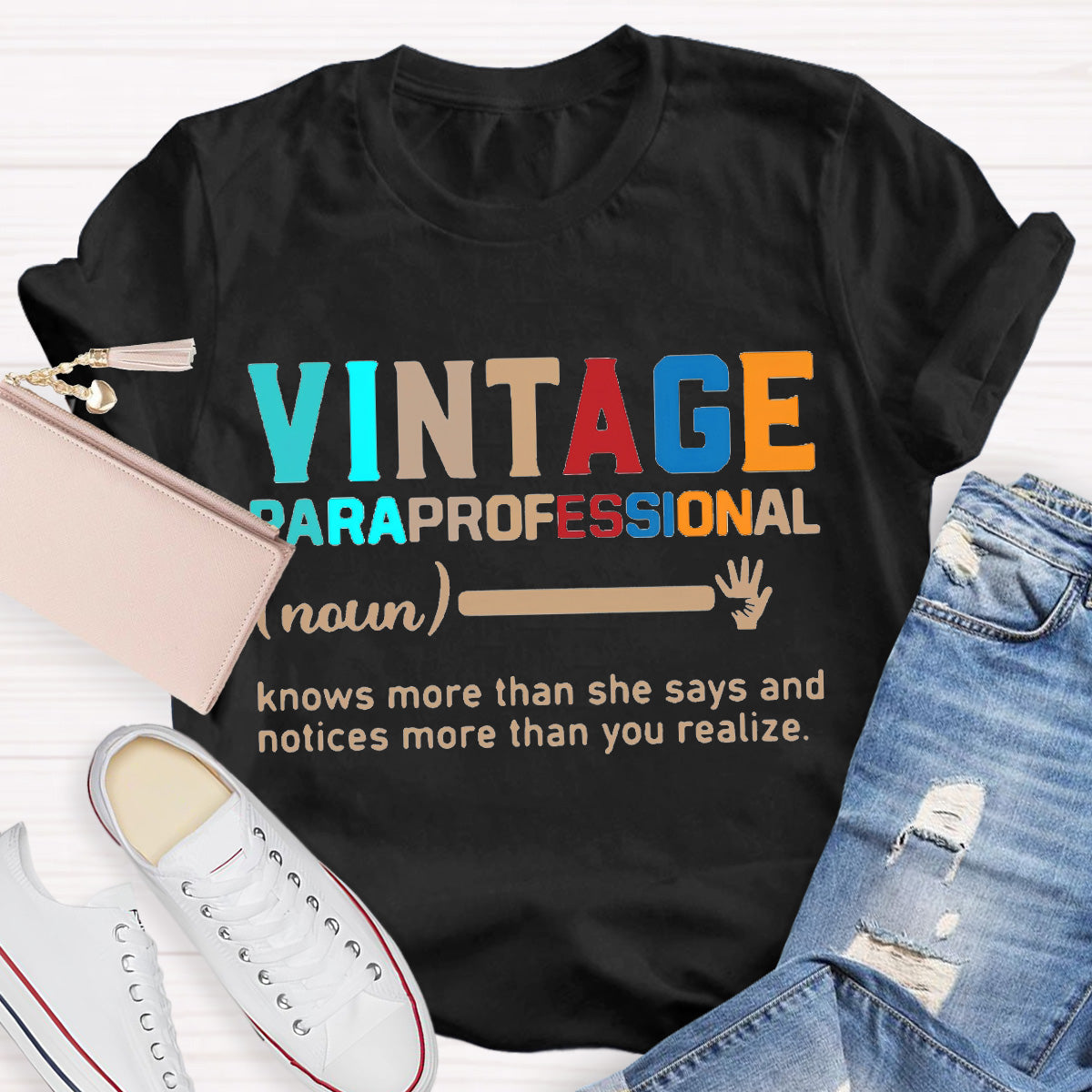 Vintage Paraprofessional Teacher T-Shirt
