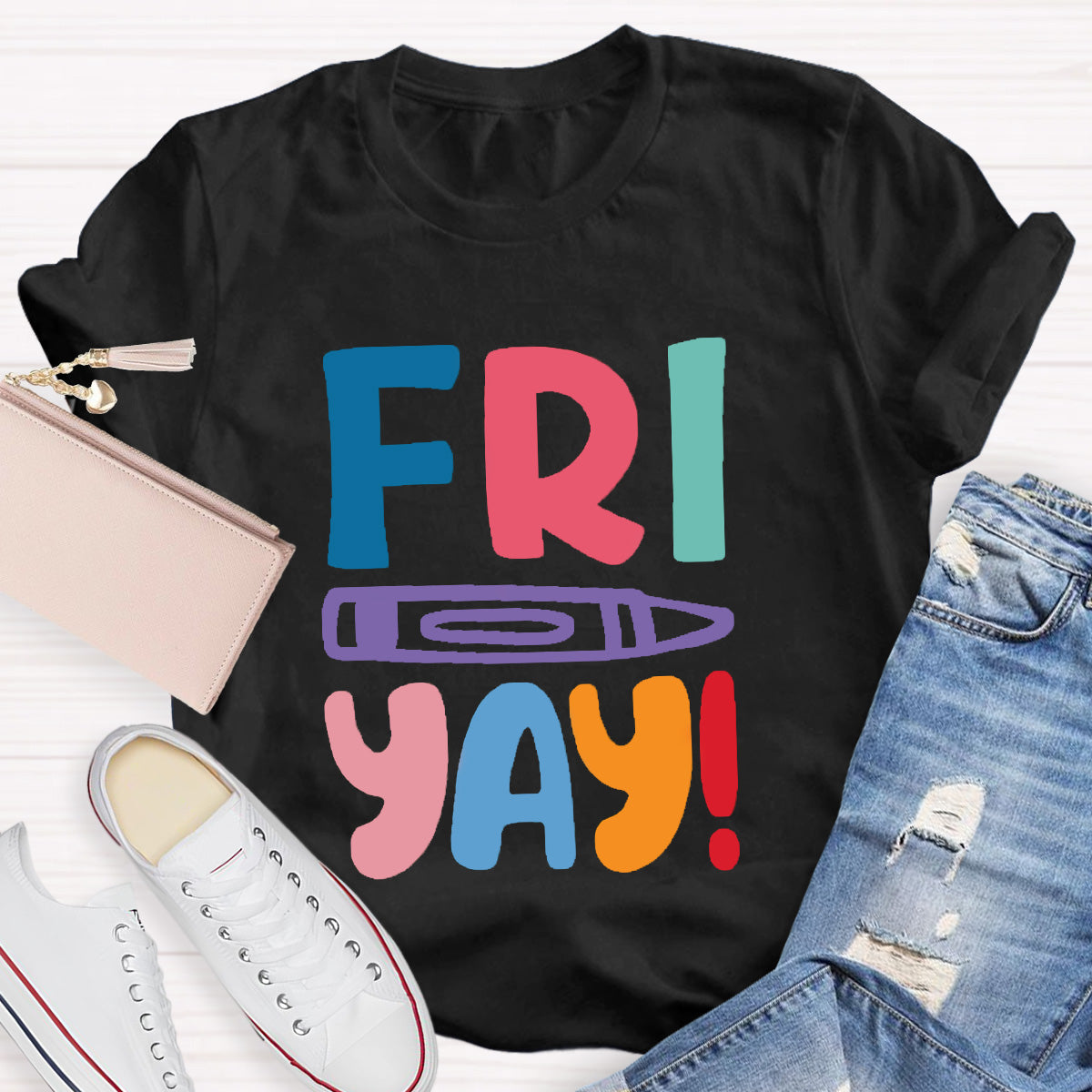 Fri Yay Pencil Teacher T-Shirt