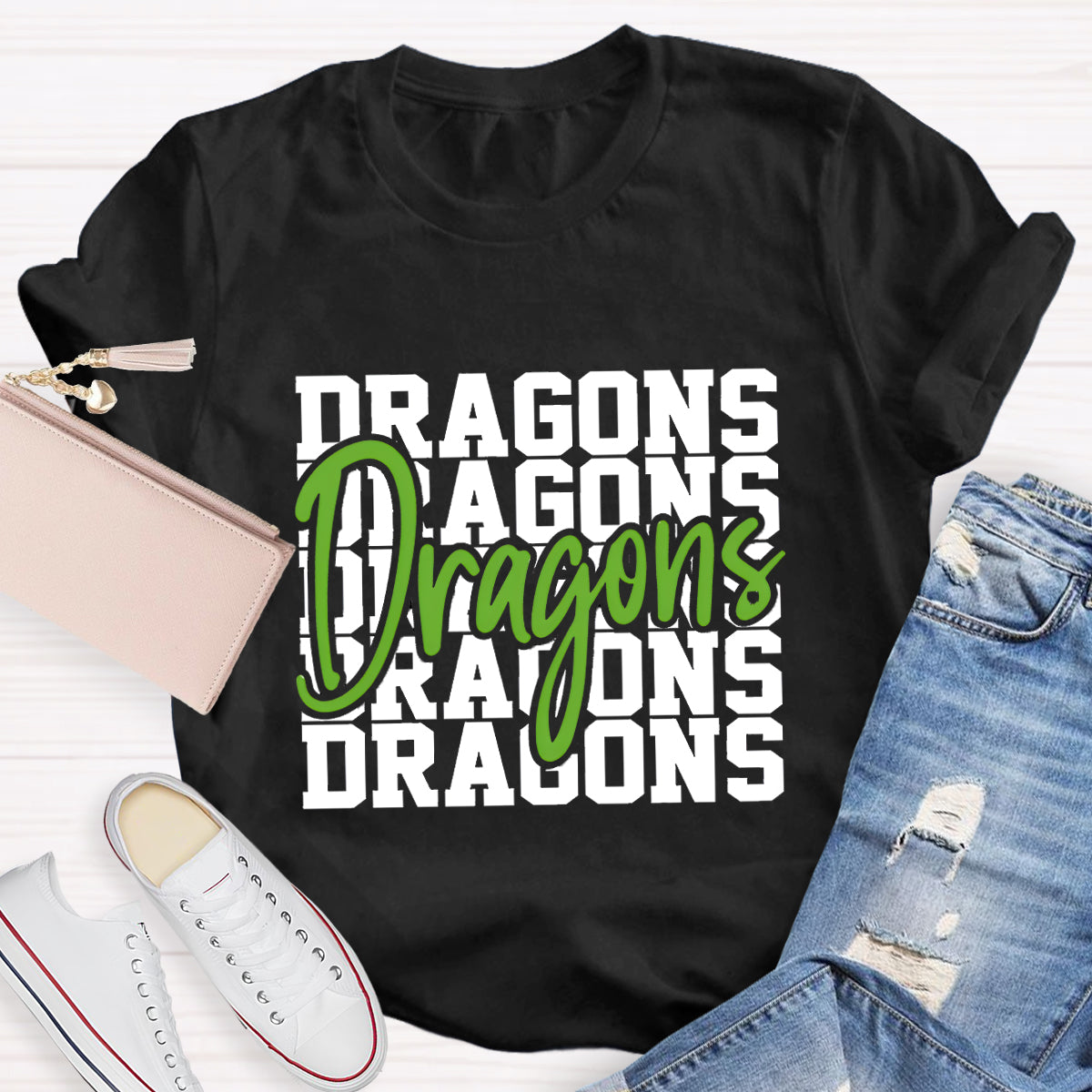 Personalized Mascot Game Day Dragons Teacher T-Shirt