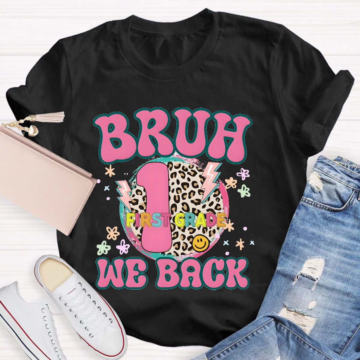 Personalized Grade Bruh We Back Teacher T-Shirt