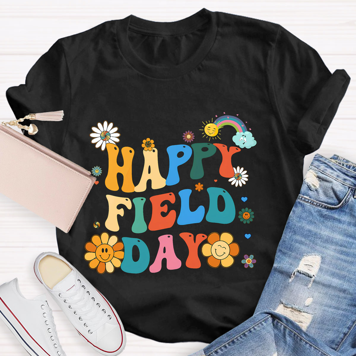 Happy Field Day Flower Teacher T-Shirt